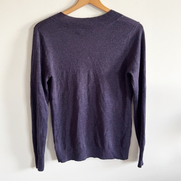 The limited merino wool purple v-neck long sleeve sweater size large - Picture 4 of 6